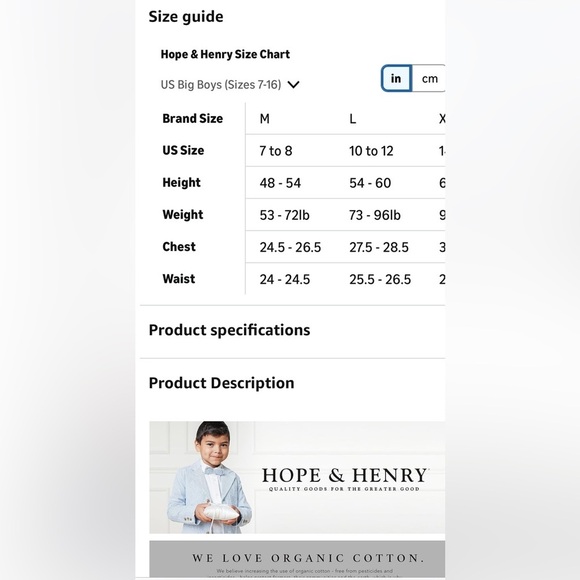 Hope & Henry Kids White Organic Cotton Polo with Striped Collar and pocket M 7/8 - Picture 4 of 4